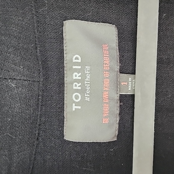 Torrid Feel The Fit Lagenlook Boho Black Cotton Gause Open Vest 1X 14-16 K14 - Picture 5 of 9